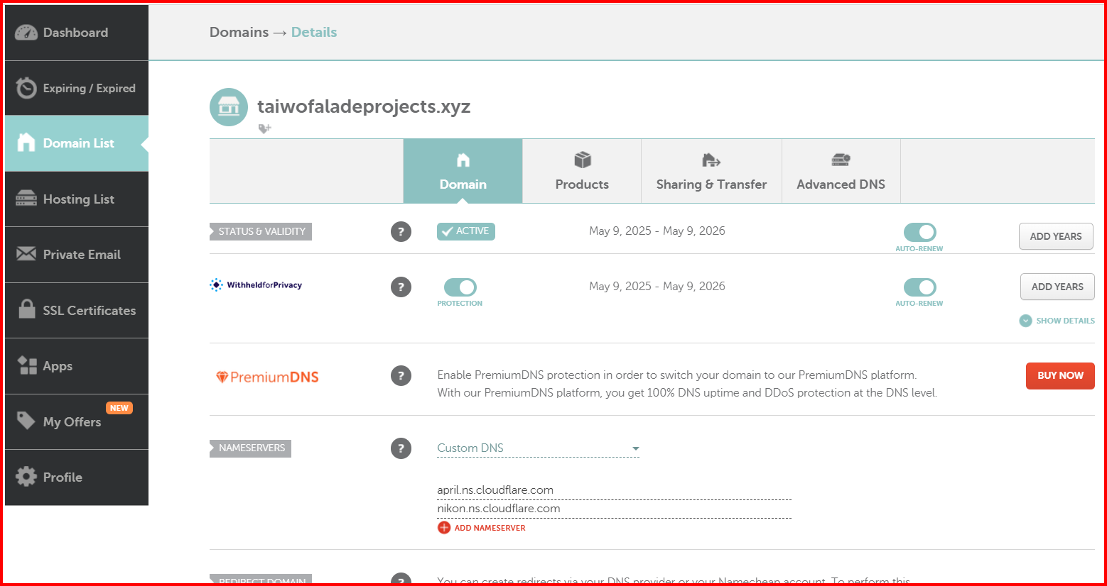 Namecheap Domain Configuration